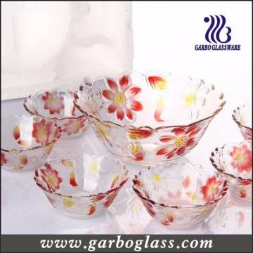 Bol en verre décoratif en verre pour Candy / 7PCS Salad Bowl Set / Glassware