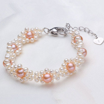De lujo de agua dulce de perlas cultivadas joyas pulsera (e150033)