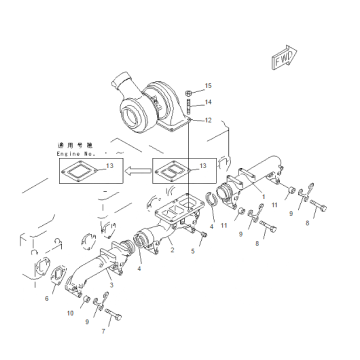 VÉRITABLE KOMATSU SA6D155-4 MOTEUR TURBOCOMPRESSEUR 6502-12-9004