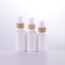 White glass bottle with bamboo mist sprayers