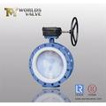 PFA Full Lining Double Flanged Butterfly Valve with Ce ISO Approved (D41F-10/16)