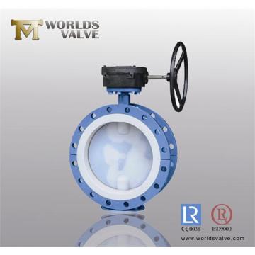 PFA Lining Double Flange Butterfly Valve