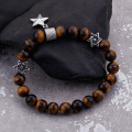 Pulsera hombre estrella ojo de tigre de david