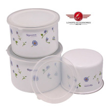 Iron Enamel Storage Box with PP Lid and Beautiful Decal