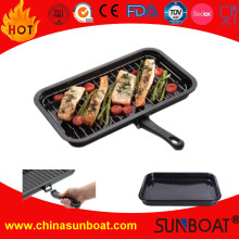 Portable Detachable Carbon Steel Enamel Grill Pan/Roaster Pan for Camping