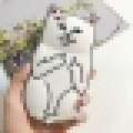 Обложка мягкая резиновая мультфильм средний палец Pocket Cat обратно