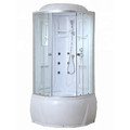 72 Inch Wide Glass Shower Door Arc Shape Integrated Fiberglass Shower Room