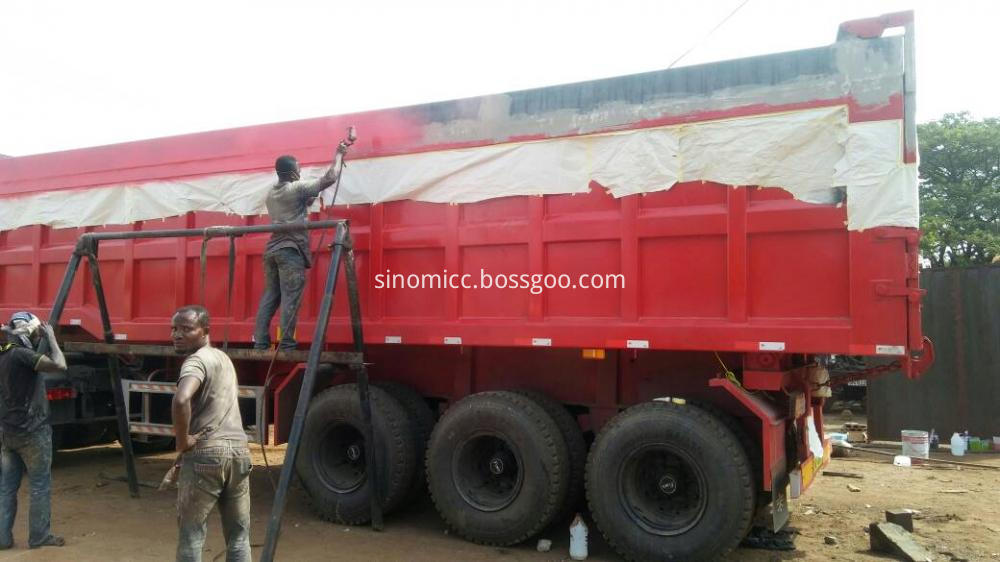 3 Axle End Dump Trailer 30 Cbm Rear Tipping Trailer With The Capacity Of 60 T0