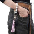 Silikon Key Ring Armband Perlen Wristlet Quaste