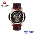 Custom Chronograph Gold Plated Wrist Watch for Men