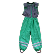 Grüner ärmelloser Overall / Hose / Overall / Regenmantel mit Fleece für Kinder