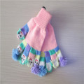 child  acrylic knitted cartoon applique magic  gloves