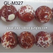 Round agate bead-red fire