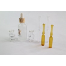 Klare und bernsteinfarbene Injektionsflasche aus Glas mit Neutralglasröhre
