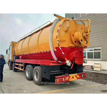 Camión de succión de aguas residuales al vacío con bomba hidráulica