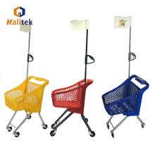 Kids Plastic Supermarket Shopping Trolley with flag