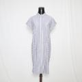 Poplin blue and white stripe dress