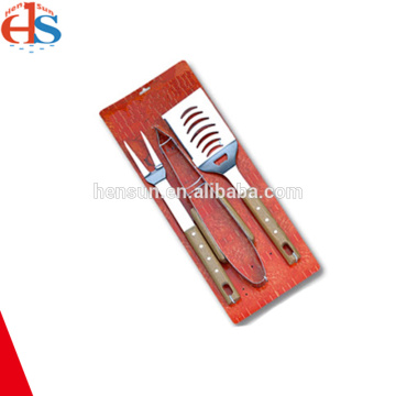 3PCS BBQ Utensils Tool Kit with Tie Card