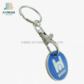 Approvisionnement Personnalisé émail promotionnel Euro Trolley Token Coin Keychain