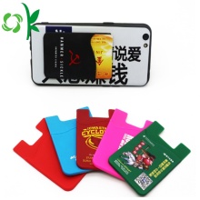 Adhesive Printed Cell Phone Sticker Silicone Card Holder