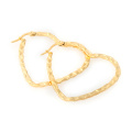 Fashion Women Jewelry Heart Design Hoop Earrings with 18K Real Gold Plated