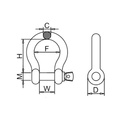 Bow Shackle With Bolt and Nut Stainless Steel