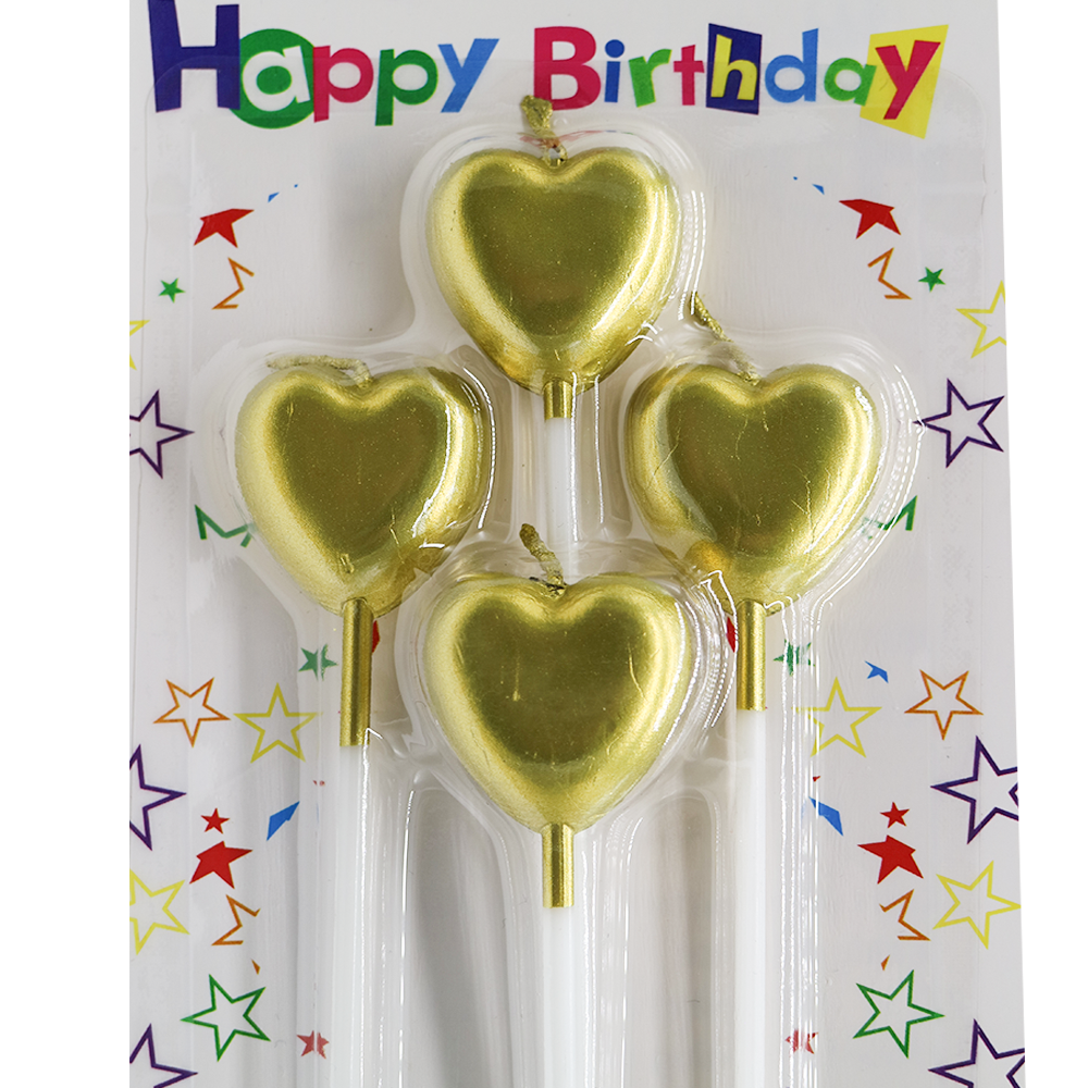 gold heart candle