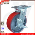 Heavy Duty Swivel PU Caster with Total Brake