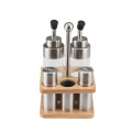 Salt andPepper Grinder Set With Wood Stand