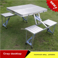 Alliage d&#39;aluminium en plein air Portable Folding Siamese Tables and Chairs