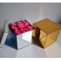 Acrylic Gold Mirror Gift Box For Flower