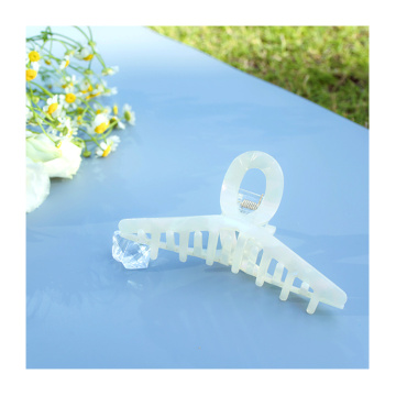 large Jaw Pearlized White Acrylic Hair claw clips