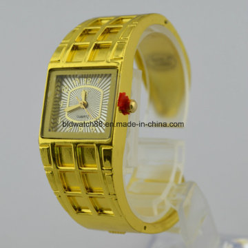 Pulsera reloj de pulsera de cuarzo oro moda pulsera relojes de señora