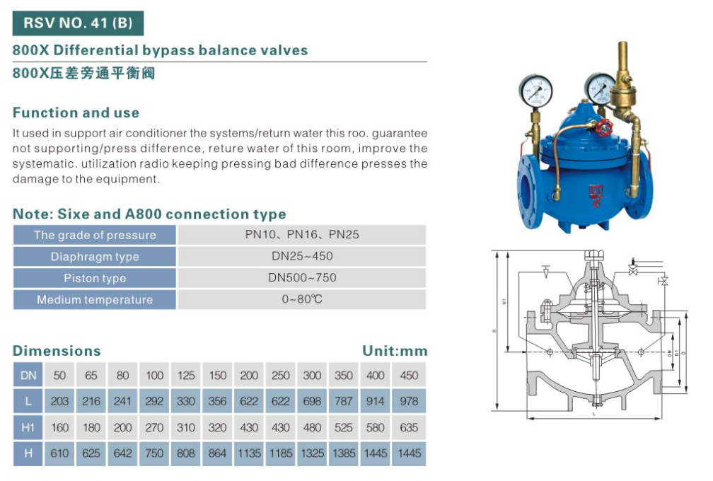 800X Differential bypass balance valve