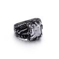 Edelstahl Dragon Claw Ring mit Rubin Stein