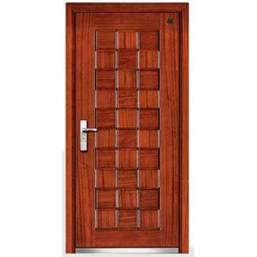 High Quality Cheap Security Steel Wood Armored Door