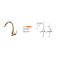 Plated Gold Single Handle Kitchen Faucet With Sprayer