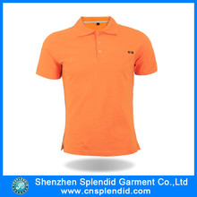 High Quality Custom Orange 100%Cotton Blank Mens Polo Tshirts