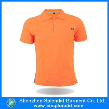 Hochwertige kundenspezifische orange 100% Baumwolle leere Mens Polo T-Shirts