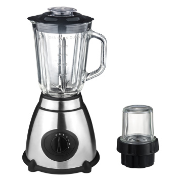 Electric food blender with glass jug