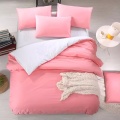 Comfortable Microfibre  Polyester Solid  Bedding Duvet Cover Set