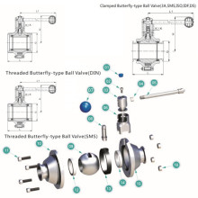 Sanitary Stainless Steel Butterfly Ball Valve (RS)