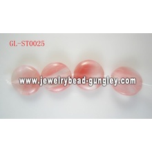 Flat round shape natural stone beads