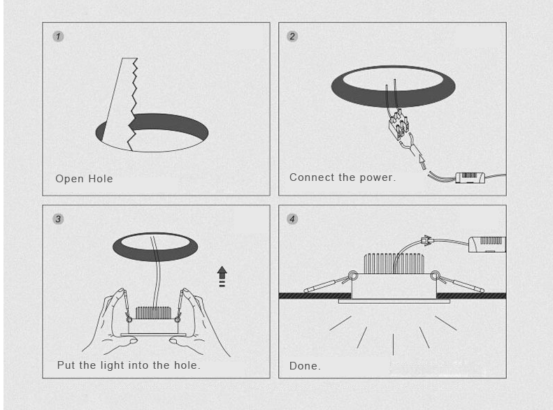 7W LED Alunimum COB downlight installation