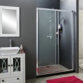 Bypass Shower Enclosure Semi-Frameless Sliding Shower Door Clear Glass ShowerRoom