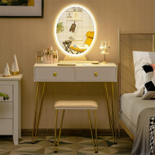 LED Light Mirrored Dressing Table Vanity Set