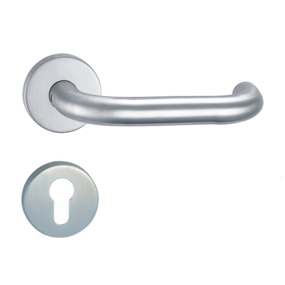 Hollow Stainless Steel Door Handle On Roses