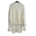 Chunky Pure Color Knit Sweater for Ladies