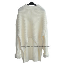 Chunky Pure Color Knit Sweater for Ladies