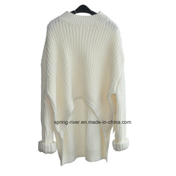 Chunky Pure Color Knit Sweater para senhoras